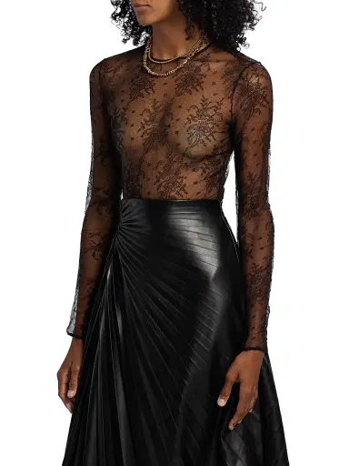 Dolce & Gabbana Women's Sheer Lace Bodysuit - Nero | Thumbnail 4 Dolce & Gabbana Women's Sheer Lace Bodysuit - Nero | Thumbnail 4