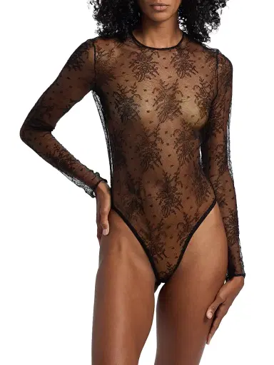 Dolce & Gabbana Women's Sheer Lace Bodysuit - Nero | Thumbnail 6 Dolce & Gabbana Women's Sheer Lace Bodysuit - Nero | Thumbnail 6