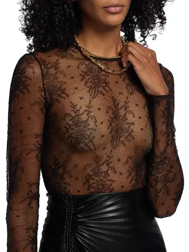Dolce & Gabbana Women's Sheer Lace Bodysuit - Nero | Thumbnail 7 Dolce & Gabbana Women's Sheer Lace Bodysuit - Nero | Thumbnail 7