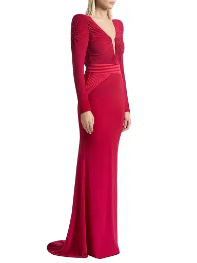 Zhivago Women's The Bloom Gathered Jersey Gown - Dusty Blue | Thumbnail 4 Zhivago Women's The Bloom Gathered Jersey Gown - Dusty Blue | Thumbnail 4