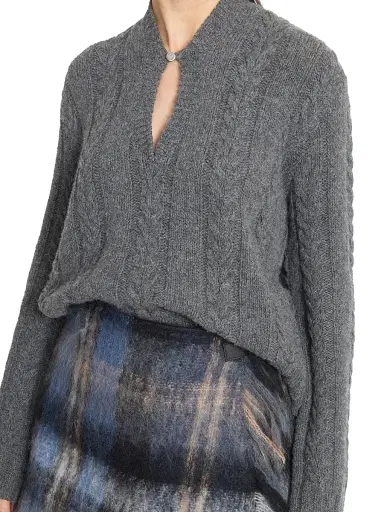 LOEWE Women's Plaid Fringe Mohair & Wool-Blend Miniskirt - Blue Multicolor | Thumbnail 6 LOEWE Women's Plaid Fringe Mohair & Wool-Blend Miniskirt - Blue Multicolor | Thumbnail 6