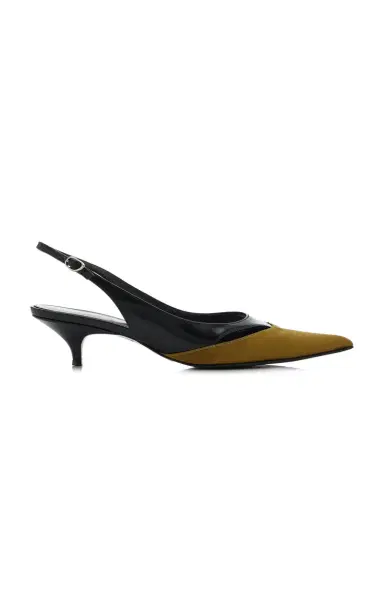 Proenza Schouler Slash Leather and Satin Slingback Pumps | Thumbnail 7 Proenza Schouler Slash Leather and Satin Slingback Pumps | Thumbnail 7
