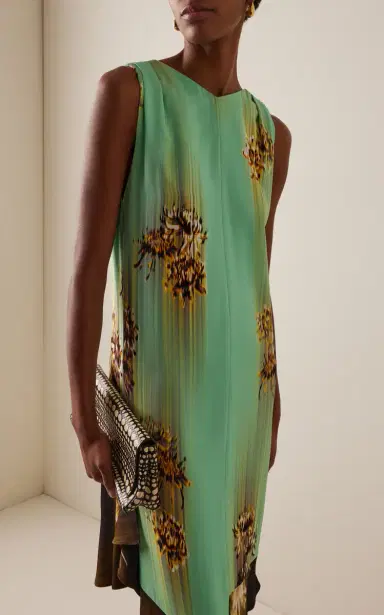Proenza Schouler Rhetta Printed Crepe Midi Dress | Thumbnail 2 Proenza Schouler Rhetta Printed Crepe Midi Dress | Thumbnail 2