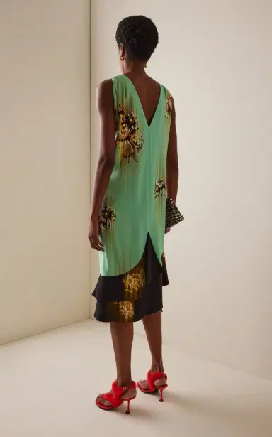 Proenza Schouler Rhetta Printed Crepe Midi Dress | Thumbnail 4 Proenza Schouler Rhetta Printed Crepe Midi Dress | Thumbnail 4