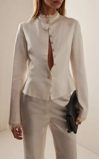 COLLEEN ALLEN Keyhole Duchesse Silk Jacket | Thumbnail 14 COLLEEN ALLEN Keyhole Duchesse Silk Jacket | Thumbnail 14