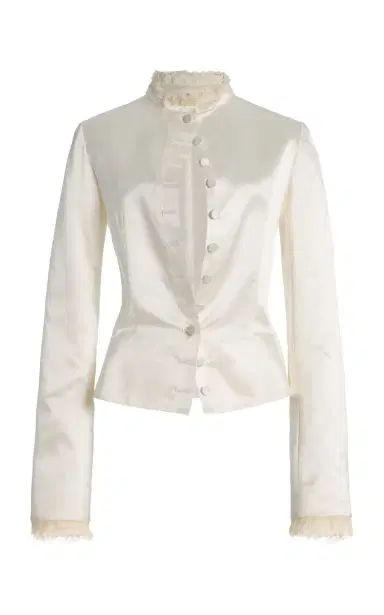 COLLEEN ALLEN Keyhole Duchesse Silk Jacket | Thumbnail 1 COLLEEN ALLEN Keyhole Duchesse Silk Jacket | Thumbnail 1