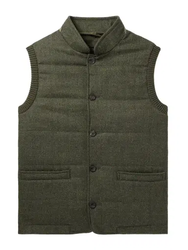 Purdey Padded Herringbone Wool-Blend Gilet - Men | Thumbnail 1 Purdey Padded Herringbone Wool-Blend Gilet - Men | Thumbnail 1