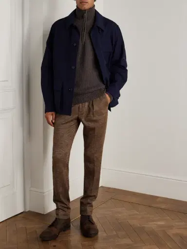 Purdey Clifford Ribbed Wool and Cashmere-Blend Half-Zip Sweater - Men | Thumbnail 2 Purdey Clifford Ribbed Wool and Cashmere-Blend Half-Zip Sweater - Men | Thumbnail 2
