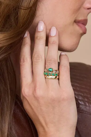 Zoë Chicco Emerald Band Ring | Thumbnail 3 Zoë Chicco Emerald Band Ring | Thumbnail 3