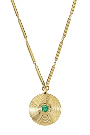 Jade Ruzzo Emerald Extra Small Cymbal Pendant Necklace | Thumbnail 5 Jade Ruzzo Emerald Extra Small Cymbal Pendant Necklace | Thumbnail 5