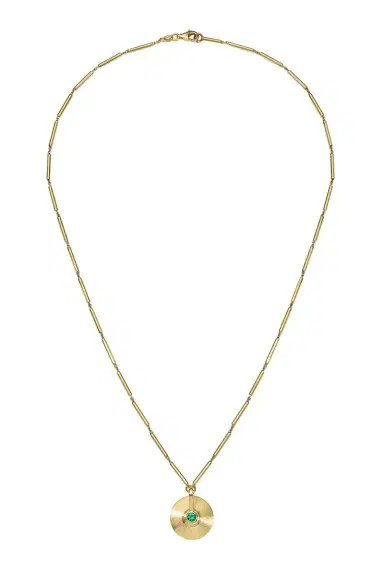 Jade Ruzzo Emerald Extra Small Cymbal Pendant Necklace | Thumbnail 1 Jade Ruzzo Emerald Extra Small Cymbal Pendant Necklace | Thumbnail 1