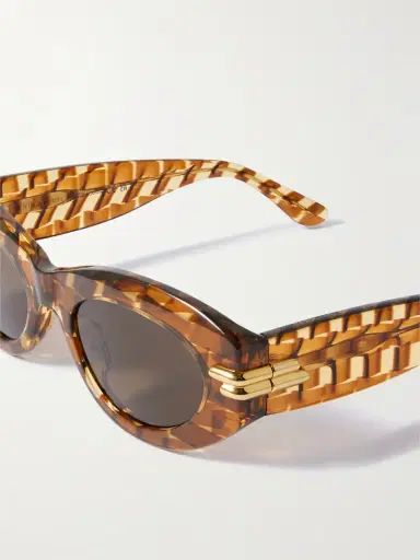 Bottega Veneta Eyewear Oval-frame Acetate Tortoiseshell Sunglasses | Thumbnail 4 Bottega Veneta Eyewear Oval-frame Acetate Tortoiseshell Sunglasses | Thumbnail 4