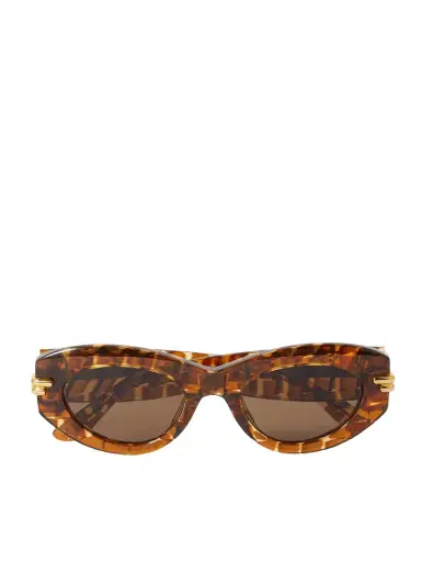 Bottega Veneta Eyewear Oval-frame Acetate Tortoiseshell Sunglasses | Thumbnail 1 Bottega Veneta Eyewear Oval-frame Acetate Tortoiseshell Sunglasses | Thumbnail 1