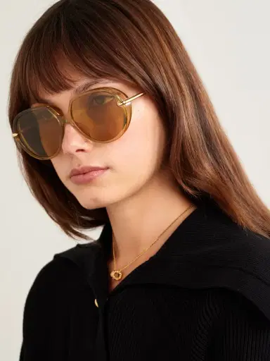Bottega Veneta Eyewear Drop Round-frame Acetate And Gold-tone Sunglasses | Thumbnail 2 Bottega Veneta Eyewear Drop Round-frame Acetate And Gold-tone Sunglasses | Thumbnail 2