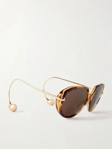 Bottega Veneta Eyewear Drop Round-frame Tortoiseshell Acetate And Gold-tone Sunglasses | Thumbnail 3 Bottega Veneta Eyewear Drop Round-frame Tortoiseshell Acetate And Gold-tone Sunglasses | Thumbnail 3