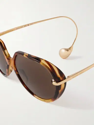 Bottega Veneta Eyewear Drop Round-frame Tortoiseshell Acetate And Gold-tone Sunglasses | Thumbnail 4 Bottega Veneta Eyewear Drop Round-frame Tortoiseshell Acetate And Gold-tone Sunglasses | Thumbnail 4