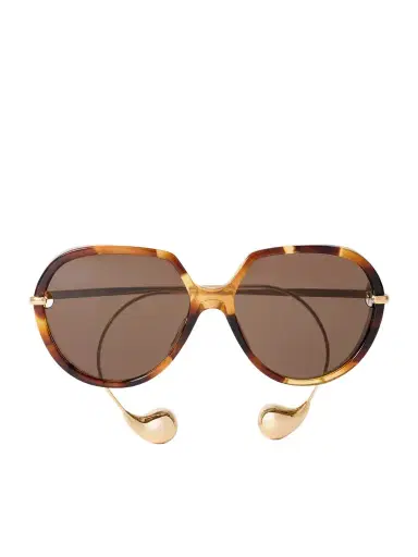 Bottega Veneta Eyewear Drop Round-frame Tortoiseshell Acetate And Gold-tone Sunglasses | Thumbnail 1 Bottega Veneta Eyewear Drop Round-frame Tortoiseshell Acetate And Gold-tone Sunglasses | Thumbnail 1