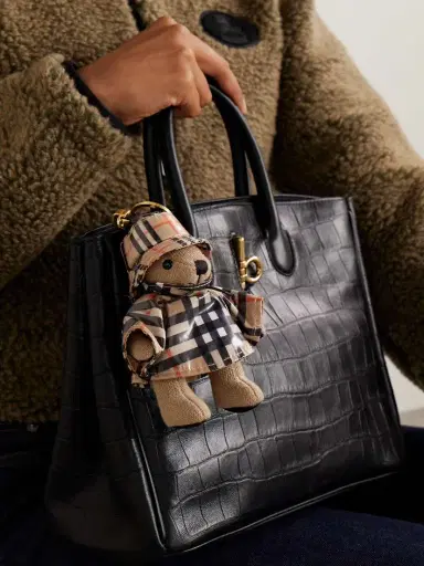 Burberry Wool And Cashmere-blend And Checked Shell Bag Charm | Thumbnail 2 Burberry Wool And Cashmere-blend And Checked Shell Bag Charm | Thumbnail 2
