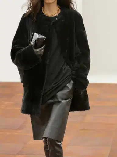 TOTEME Belted Shearling Jacket | Thumbnail 4 TOTEME Belted Shearling Jacket | Thumbnail 4