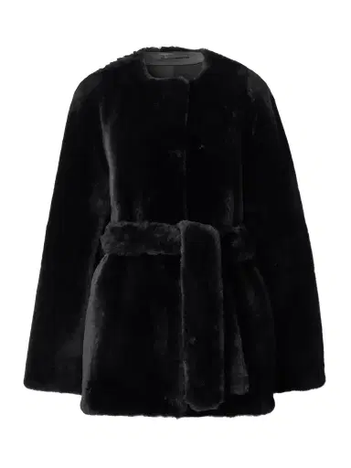 TOTEME Belted Shearling Jacket | Thumbnail 1 TOTEME Belted Shearling Jacket | Thumbnail 1