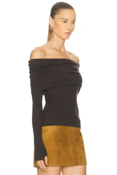 ENZA COSTA Cashmere Long Sleeve Off Shoulder Top | Thumbnail 2 ENZA COSTA Cashmere Long Sleeve Off Shoulder Top | Thumbnail 2