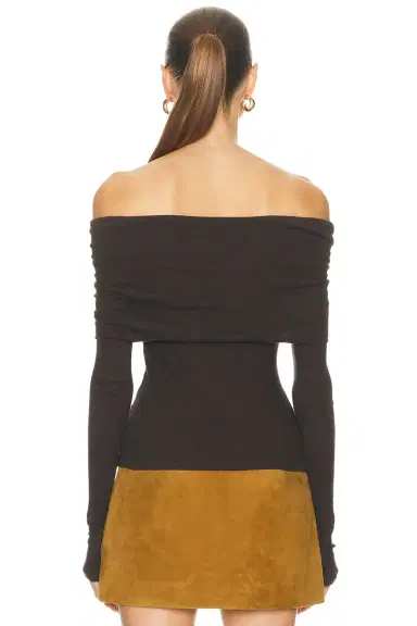 ENZA COSTA Cashmere Long Sleeve Off Shoulder Top | Thumbnail 3 ENZA COSTA Cashmere Long Sleeve Off Shoulder Top | Thumbnail 3