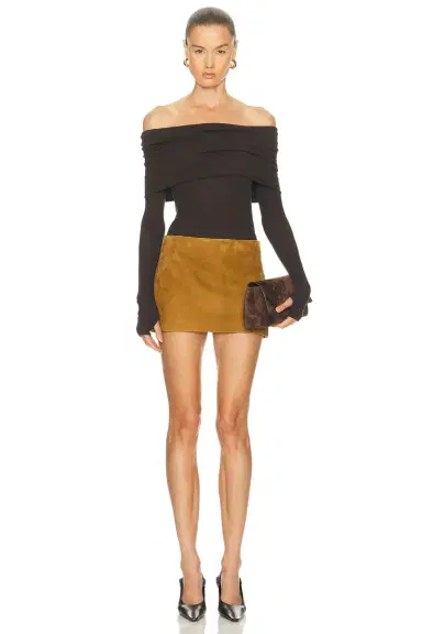ENZA COSTA Cashmere Long Sleeve Off Shoulder Top | Thumbnail 4 ENZA COSTA Cashmere Long Sleeve Off Shoulder Top | Thumbnail 4