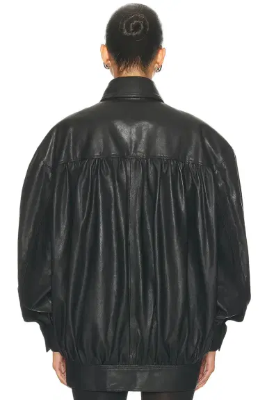 Helsa The Shirred Oversized Leather Jacket | Thumbnail 6 Helsa The Shirred Oversized Leather Jacket | Thumbnail 6