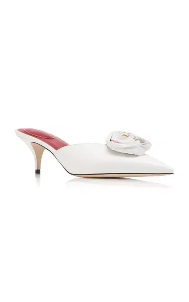 Valentino Garavani Drip Rose Leather Heeled Mules | Thumbnail 5 Valentino Garavani Drip Rose Leather Heeled Mules | Thumbnail 5