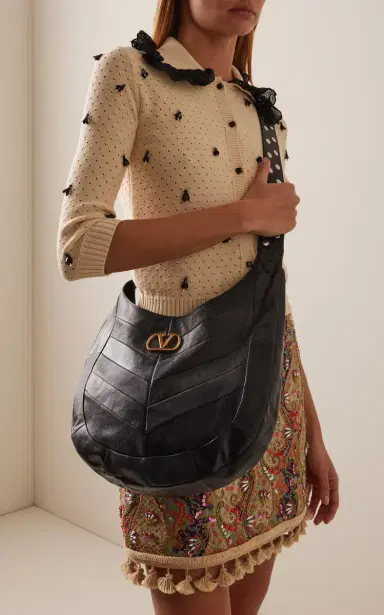 Valentino Garavani VLogo Nappa Leather Hobo Bag | Thumbnail 2 Valentino Garavani VLogo Nappa Leather Hobo Bag | Thumbnail 2