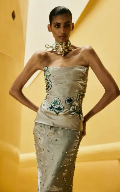 La Fuori Minted Sage Embroidered Corset | Thumbnail 3 La Fuori Minted Sage Embroidered Corset | Thumbnail 3