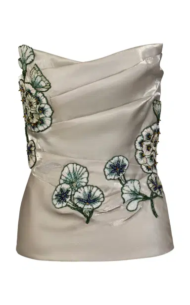 La Fuori Minted Sage Embroidered Corset | Thumbnail 1 La Fuori Minted Sage Embroidered Corset | Thumbnail 1