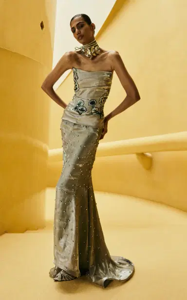 LA FUORI Minted Sage Embroidered Maxi Skirt | Thumbnail 5 LA FUORI Minted Sage Embroidered Maxi Skirt | Thumbnail 5