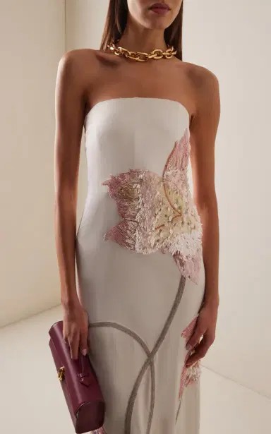 LA FUORI Rosebud-Embroidered Silk Maxi Dress | Thumbnail 3 LA FUORI Rosebud-Embroidered Silk Maxi Dress | Thumbnail 3