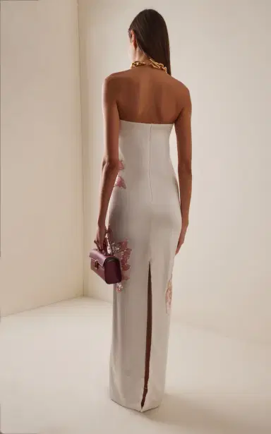 LA FUORI Rosebud-Embroidered Silk Maxi Dress | Thumbnail 4 LA FUORI Rosebud-Embroidered Silk Maxi Dress | Thumbnail 4