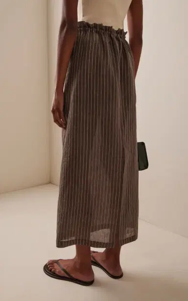 KALLMEYER Regina Pinstriped Linen-Blend Midi Skirt | Thumbnail 4 KALLMEYER Regina Pinstriped Linen-Blend Midi Skirt | Thumbnail 4