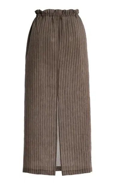 KALLMEYER Regina Pinstriped Linen-Blend Midi Skirt | Thumbnail 5 KALLMEYER Regina Pinstriped Linen-Blend Midi Skirt | Thumbnail 5