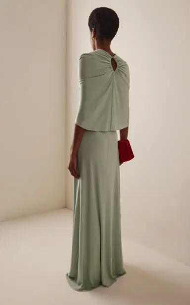 KALLMEYER Matilda Ruched Jersey Cape Gown | Thumbnail 4 KALLMEYER Matilda Ruched Jersey Cape Gown | Thumbnail 4