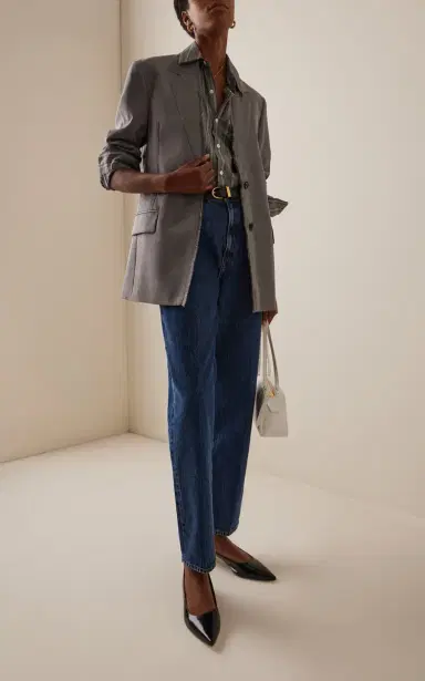 FRAME The Neat High-Rise Barrel-Leg Jeans | Thumbnail 2 FRAME The Neat High-Rise Barrel-Leg Jeans | Thumbnail 2