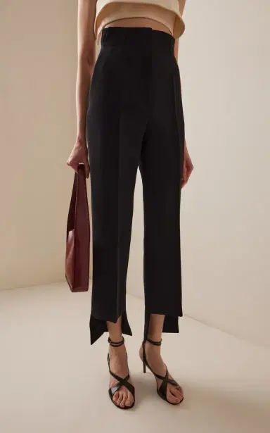 Khaite Rae High-Rise Crepe Cropped Trousers | Thumbnail 3 Khaite Rae High-Rise Crepe Cropped Trousers | Thumbnail 3