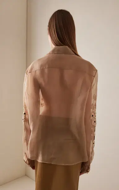 Khaite Argo Floral-Embroidered Silk Organza Shirt | Thumbnail 5 Khaite Argo Floral-Embroidered Silk Organza Shirt | Thumbnail 5