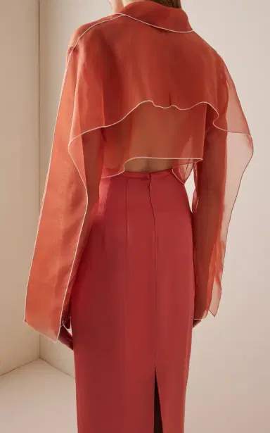 Khaite Fritz Cropped Silk Organza Shirt | Thumbnail 4 Khaite Fritz Cropped Silk Organza Shirt | Thumbnail 4