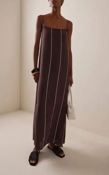 BONDI BORN Orta Striped Silk Maxi Slip Dress | Thumbnail 2 BONDI BORN Orta Striped Silk Maxi Slip Dress | Thumbnail 2