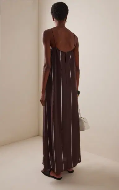 BONDI BORN Orta Striped Silk Maxi Slip Dress | Thumbnail 4 BONDI BORN Orta Striped Silk Maxi Slip Dress | Thumbnail 4