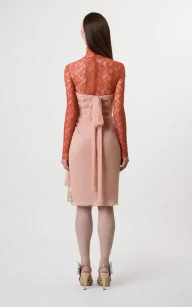 Valentino Garavani Lace-Trimmed Chiffon Mini Dress | Thumbnail 4 Valentino Garavani Lace-Trimmed Chiffon Mini Dress | Thumbnail 4