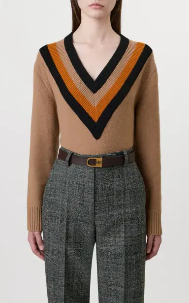 Valentino Garavani Chevron-Detailed virgin Wool Sweater | Thumbnail 2 Valentino Garavani Chevron-Detailed virgin Wool Sweater | Thumbnail 2