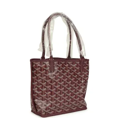 goyard Goyard Goyardine Burgundy Anjou Mini Bag Palladium Hardware | Thumbnail 2 goyard Goyard Goyardine Burgundy Anjou Mini Bag Palladium Hardware | Thumbnail 2