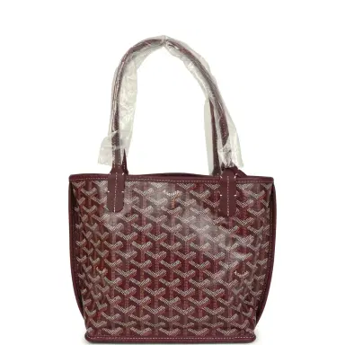 goyard Goyard Goyardine Burgundy Anjou Mini Bag Palladium Hardware | Thumbnail 1 goyard Goyard Goyardine Burgundy Anjou Mini Bag Palladium Hardware | Thumbnail 1