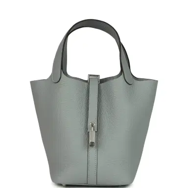 HERMÈS Hermes Picotin Lock 18 Gris Pantin Clemence Palladium Hardware | Thumbnail 1 HERMÈS Hermes Picotin Lock 18 Gris Pantin Clemence Palladium Hardware | Thumbnail 1