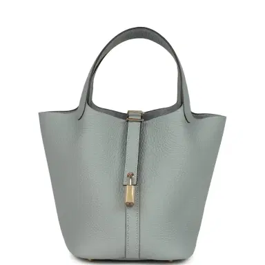 HERMÈS Hermes Picotin Lock 18 Gris Pantin Clemence Permabrass Hardware | Thumbnail 1 HERMÈS Hermes Picotin Lock 18 Gris Pantin Clemence Permabrass Hardware | Thumbnail 1